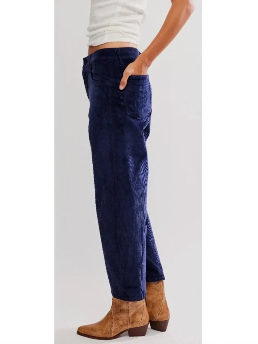 FREE PEOPLE NWT We The Free Deep Trance Dropped Corduroy Jeans / Deep Seas